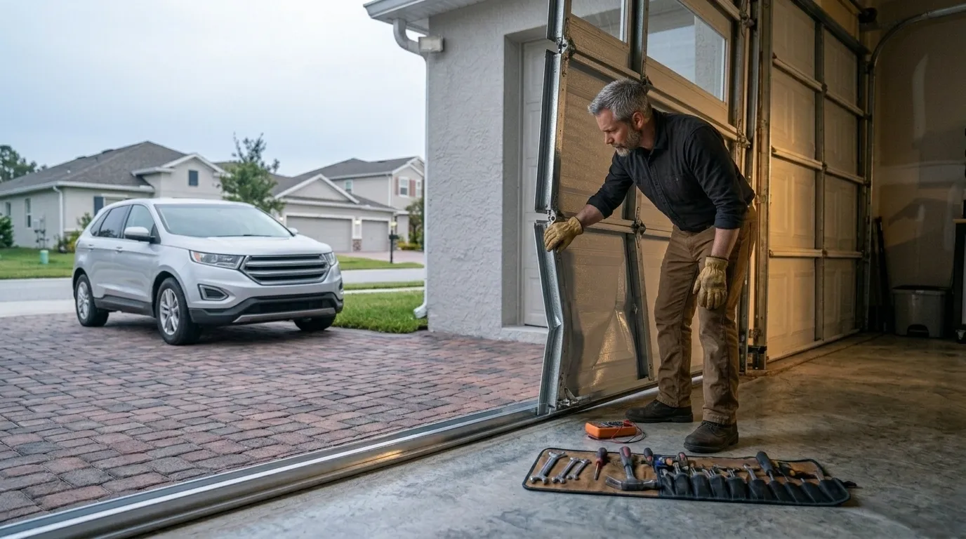 Off-Track Door Repair for Eastwood's 1990s Garage Doors in Shreveport